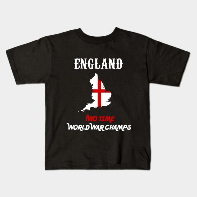 England Two Time World War Champs Kids T-Shirt by TriHarder12